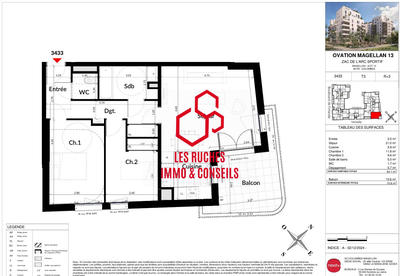 Appartement - 64 m² - 3 pièces