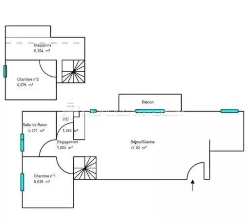 Appartement - 66 m² - 3 pièces