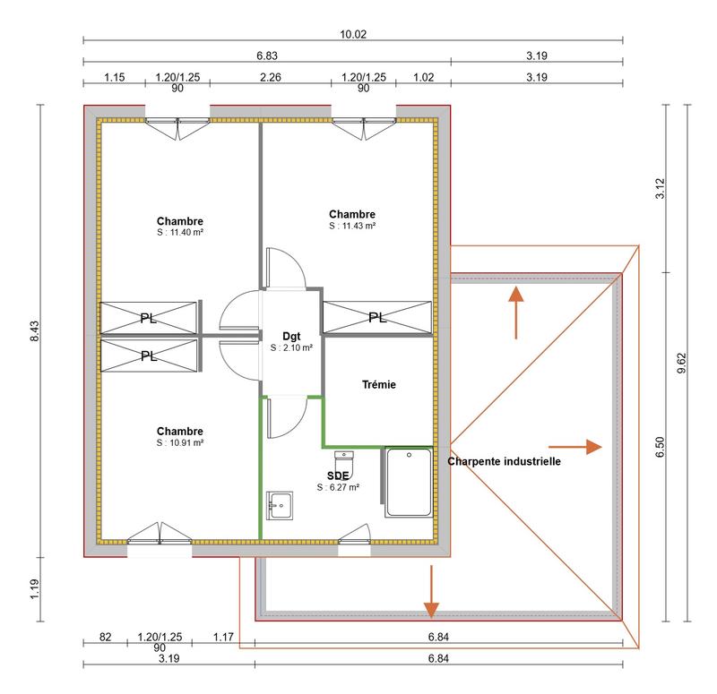 Maison - 86 m² - 4 pièces