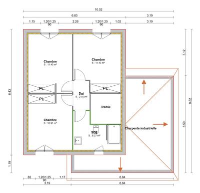 Maison - 86 m² - 4 pièces