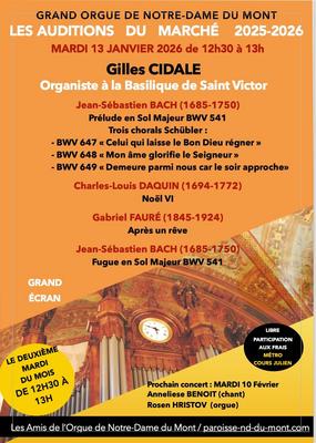 Les Auditions du marché : concerts d'orgue
