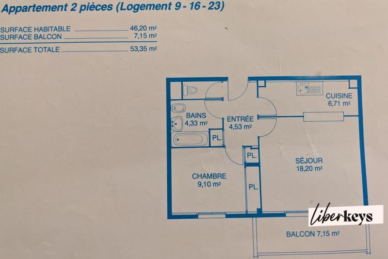 Appartement - 47 m² - 2 pièces