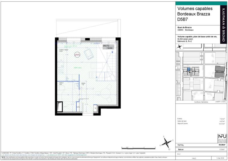 Appartement - 55 m² - 2 pièces