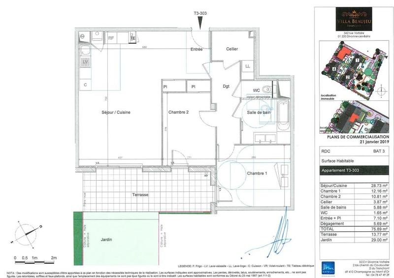 Appartement - 76 m² - 3 pièces