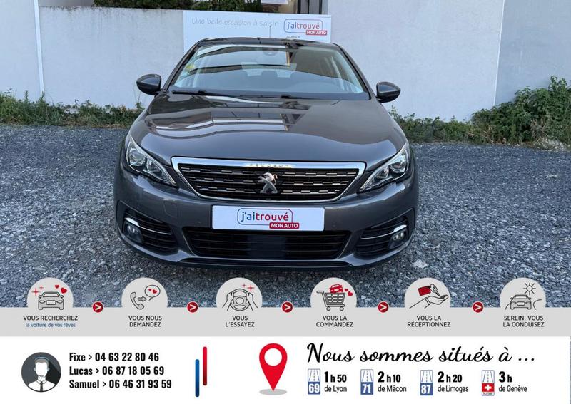 Peugeot 308 1.5 BlueHDi 16v 130 Cv Eat8 s&amp;S Boîte auto Phase II// Garantie 24 Mois Constructeur// Ecran couleur tactile // Bluetooth  //Volant en cuir et alu// Rétroviseurs électriques //Park assiste//chaine changer//Kit de distribution à jour// Dernier e