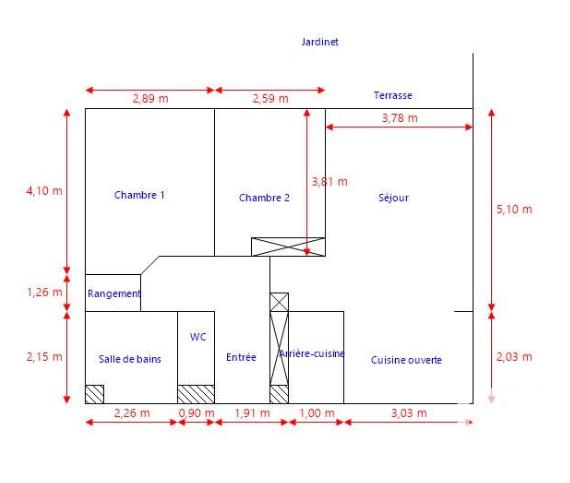 Appartement - 65 m² - 3 pièces