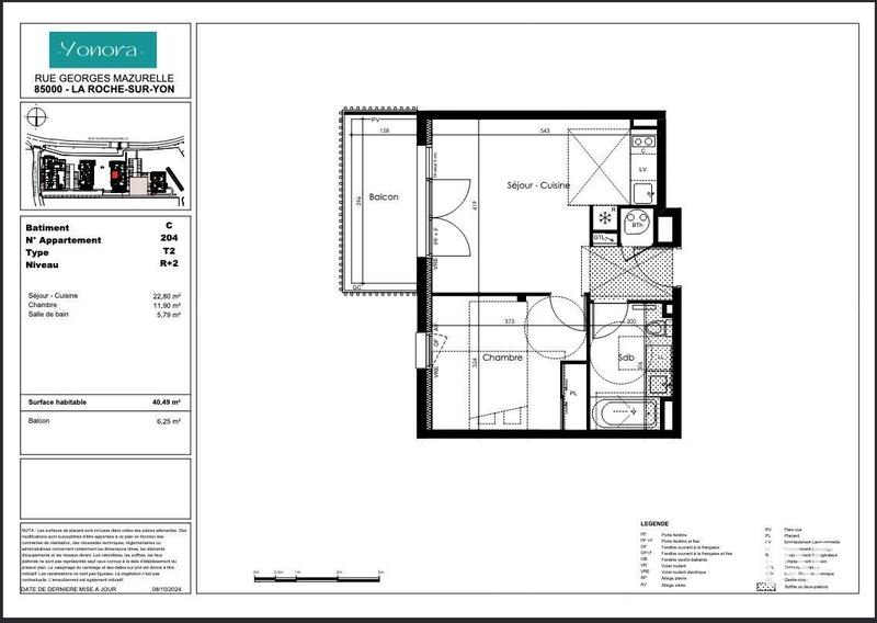 Appartement - 40 m² - 2 pièces