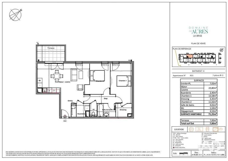 Appartement - 71 m² - 3 pièces