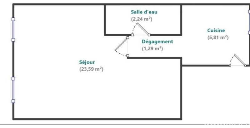 Studio - 33 m² - 1 pièce