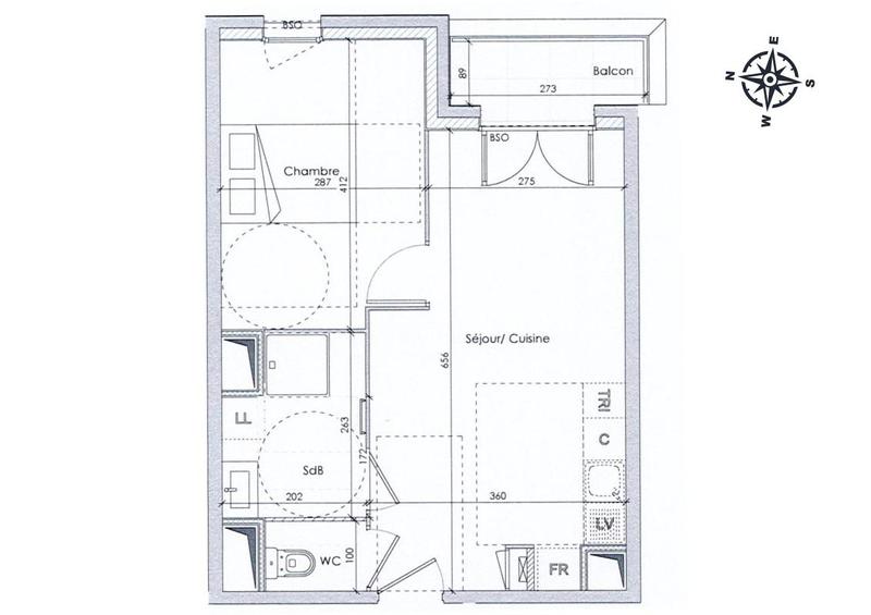 Appartement - 38 m² - 2 pièces