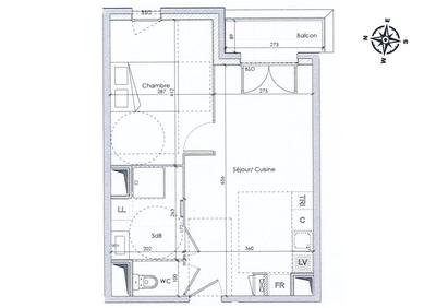 Appartement - 38 m² - 2 pièces