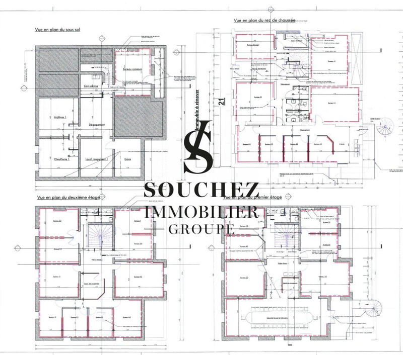 Bureau - 500 m² - 25 pièces