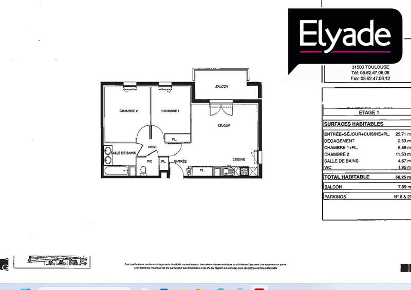 Appartement - 57 m² - 3 pièces