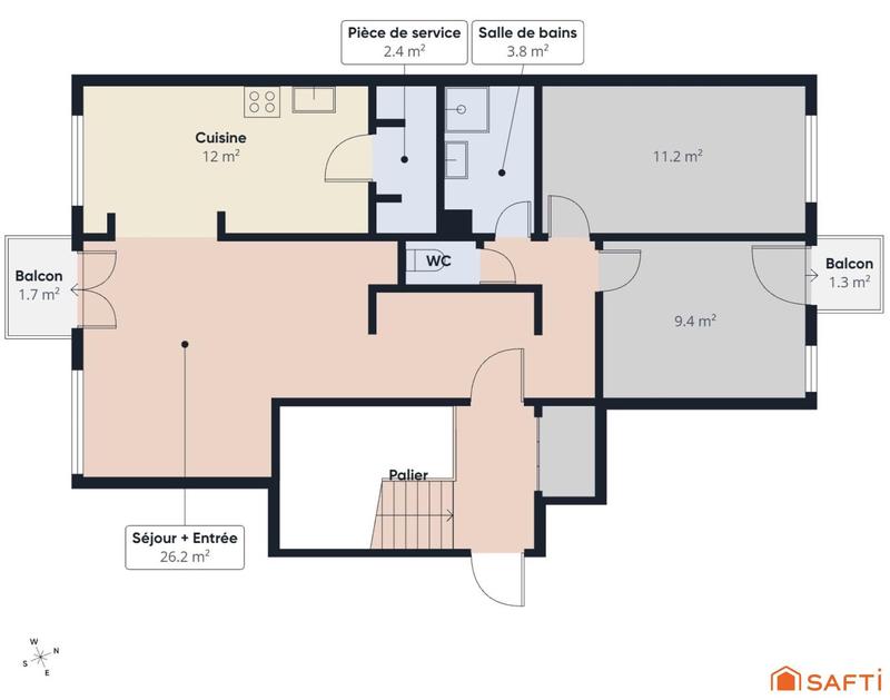 Appartement - 66 m² - 3 pièces