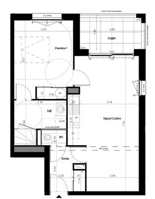 Appartement - 49 m² - 2 pièces