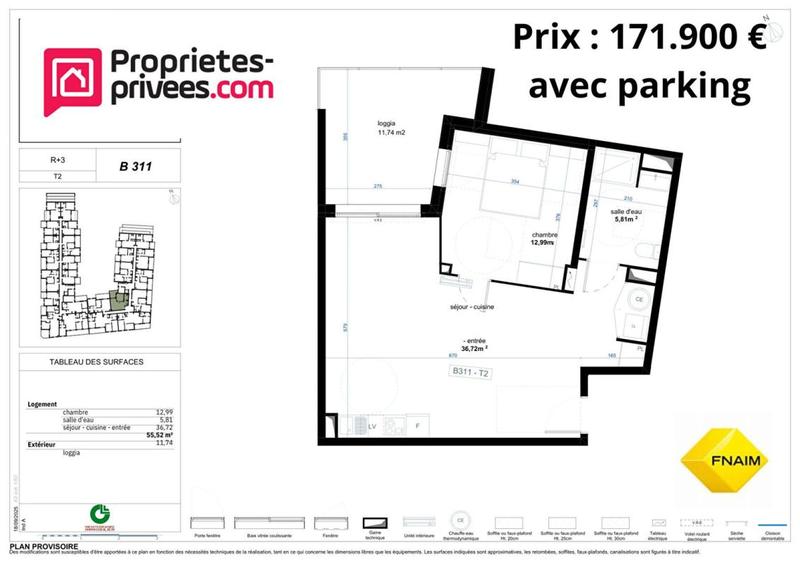 Appartement - 40 m² - 2 pièces