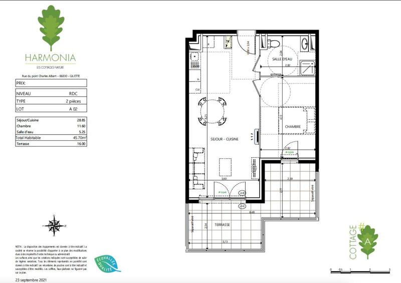 Appartement - 46 m² - 2 pièces