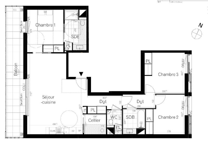 Appartement - 94 m² - 4 pièces