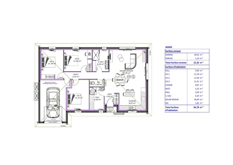 Maison - 105 m² - 4 pièces