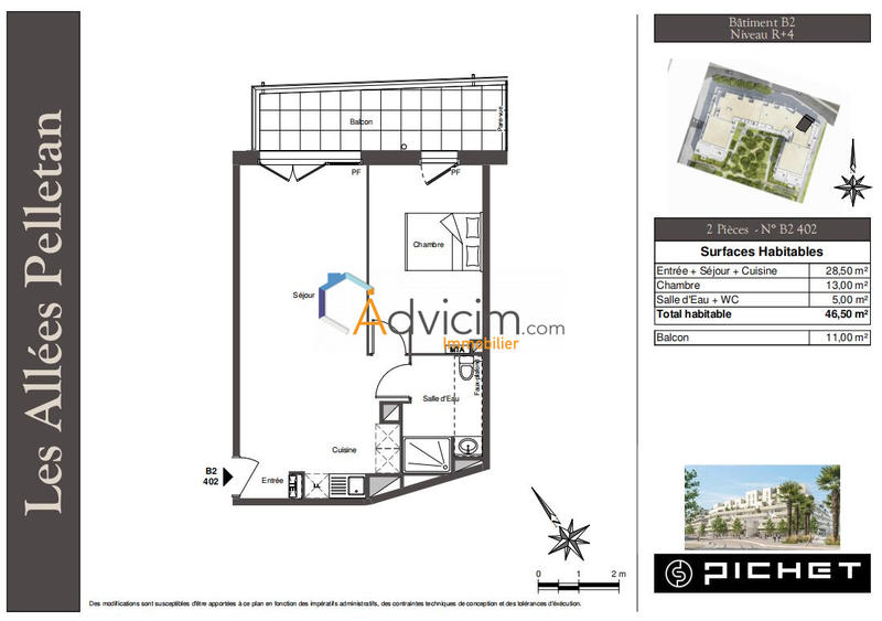 Appartement - 47 m² - 2 pièces