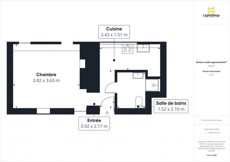 Appartement - 27 m² - 1 pièce