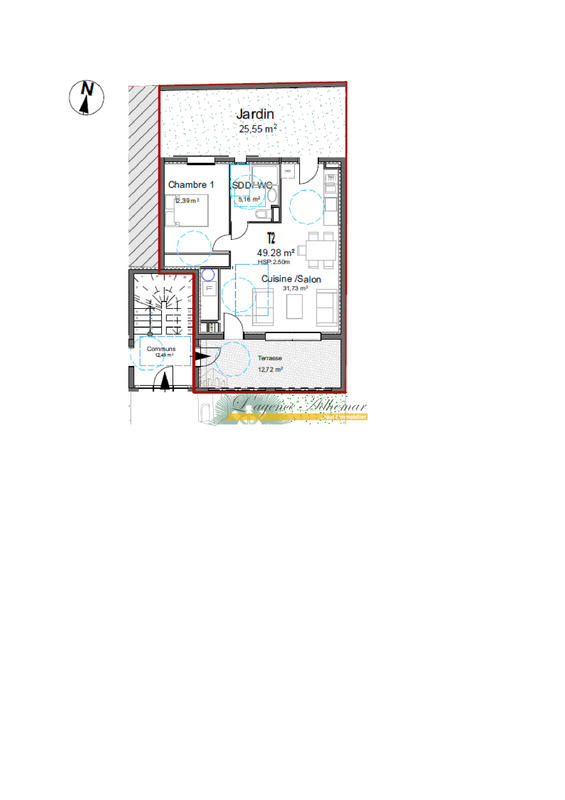 Appartement - 49 m² - 2 pièces