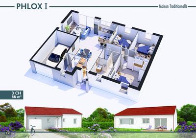 Maison traditionnelle - 88 m² - 5 pièces