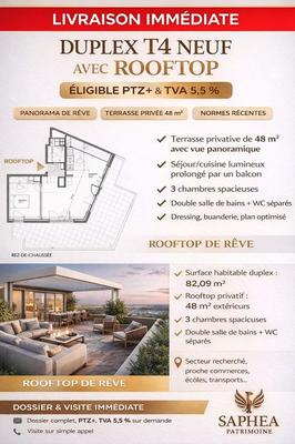 Duplex - 85 m² - 4 pièces