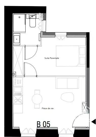 Appartement - 36 m² - 2 pièces