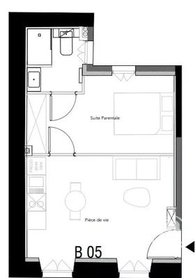 Appartement - 36 m² - 2 pièces