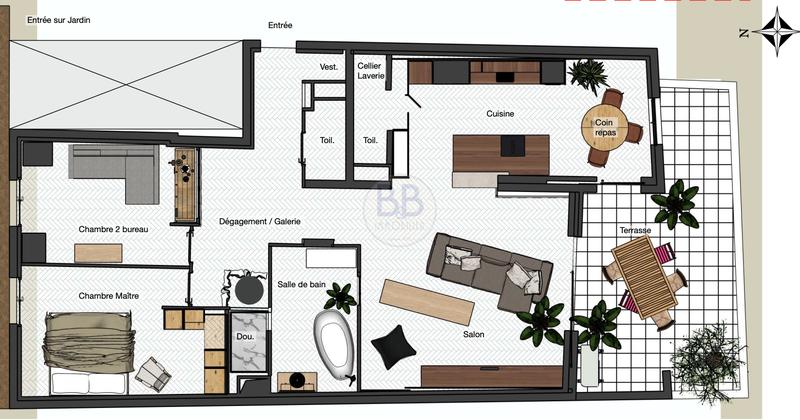 Appartement - 100 m² - 4 pièces