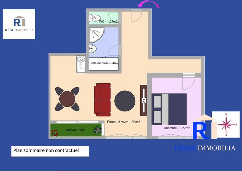 Appartement - 41 m² - 2 pièces