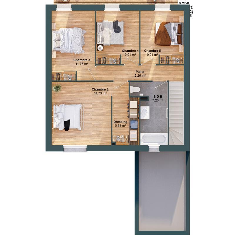 Maison - 126 m² - 7 pièces