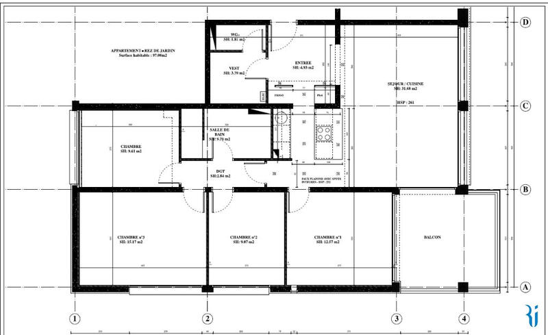 Appartement - 97 m² - 5 pièces