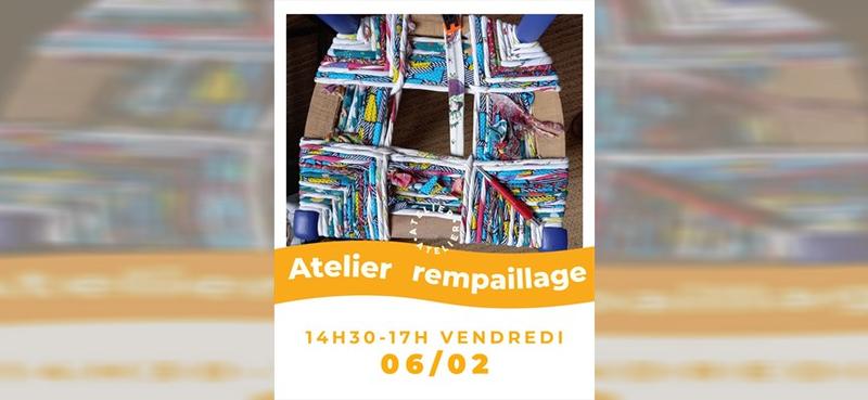 Atelier rempaillage de chaise en tissu
