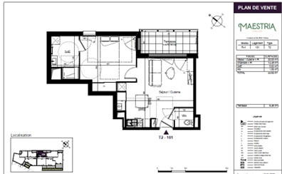 Appartement - 44 m² - 2 pièces