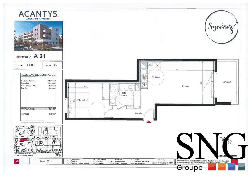 Appartement - 48 m² - 2 pièces