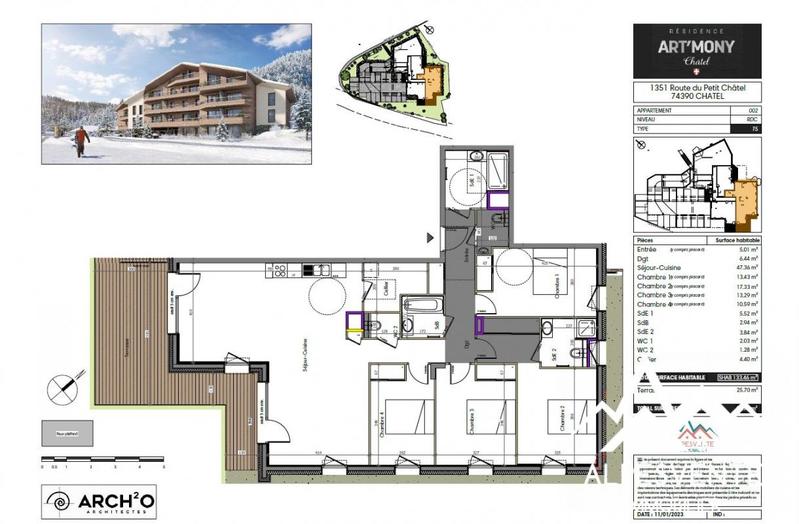 Appartement - 133 m² - 5 pièces