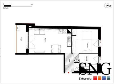 Appartement - 44 m² - 2 pièces