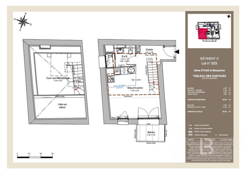 Appartement - 26 m² - 2 pièces
