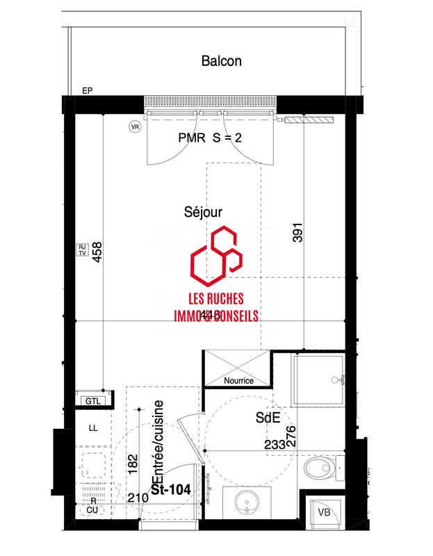 Appartement - 30 m² - 1 pièce