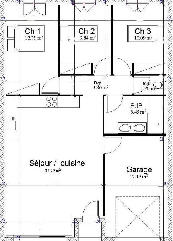 Villa - 80 m² - 4 pièces