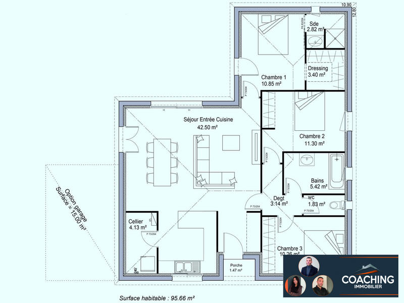 Maison - 90 m² - 5 pièces