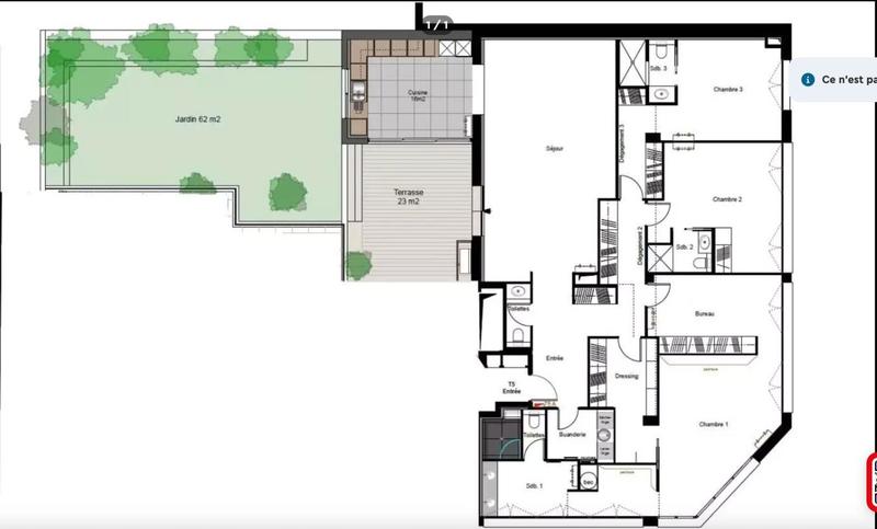 Appartement - 184 m² - 5 pièces