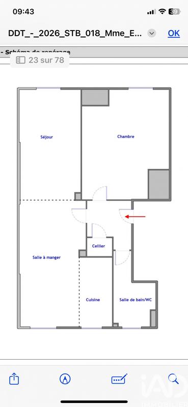 Appartement - 46 m² - 3 pièces
