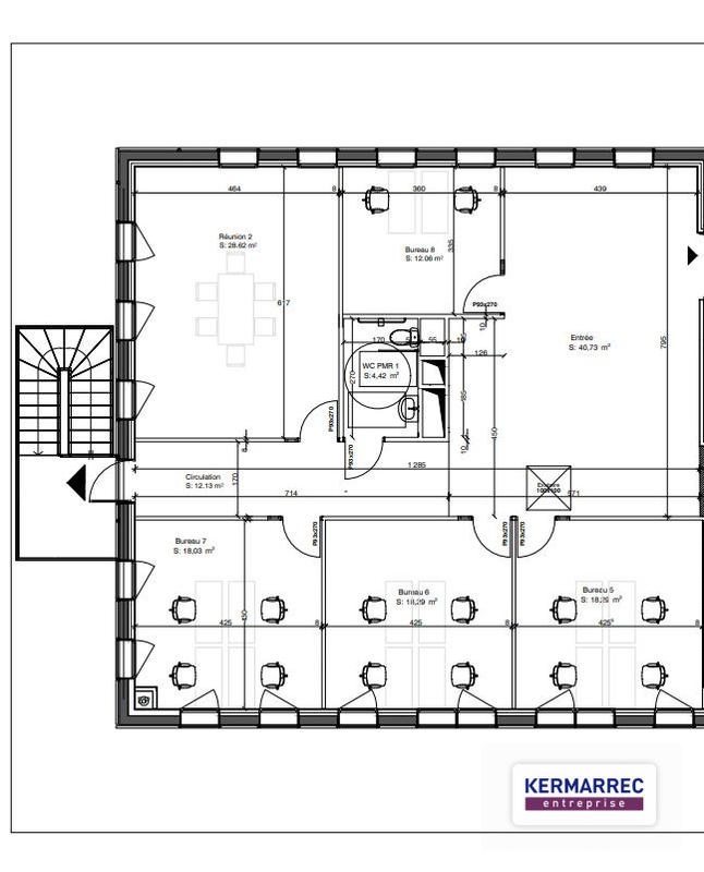 Bureau - 153 m² - 5 pièces
