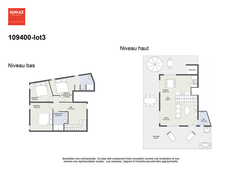 Appartement - 99 m² - 4 pièces