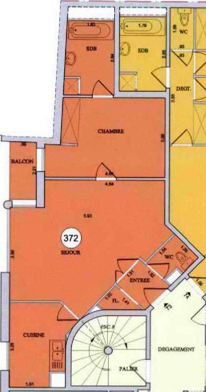 Appartement - 46 m² - 2 pièces