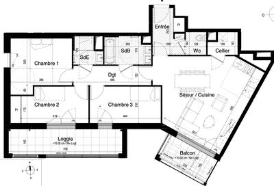 Appartement - 84 m² - 4 pièces