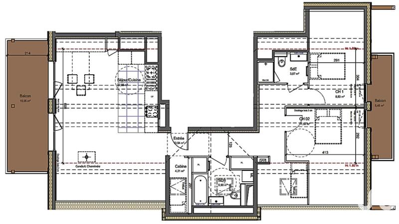 Appartement - 82 m² - 3 pièces